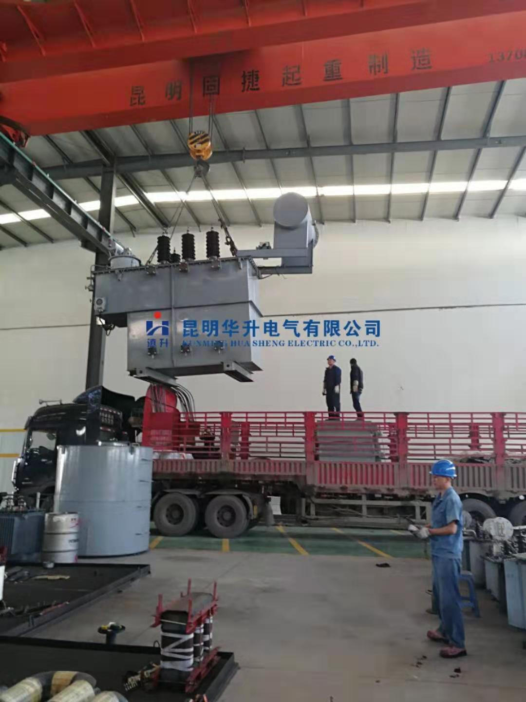 8000KVA35/10.5KV变压器待修卸货2019.7-修理案例-云南变压器维修_云南变压器销售_云南特种变压器维修